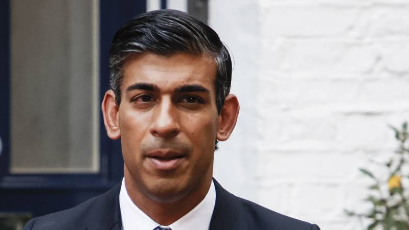 Conservative Party leadership candidate Rishi Sunak leaves his home in London on Monday. The...